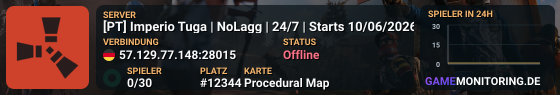 [PT] Imperio Tuga | NoLagg | 24/7 | Starts 10/06/2026