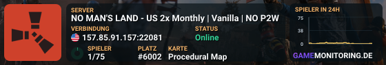 NO MAN'S LAND - US 2x Monthly | Vanilla | NO P2W