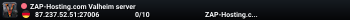 ZAP-Hosting.com Valheim server
