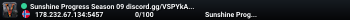 Sunshine Progress Season 09 discord.gg/VSPYkATZJ7