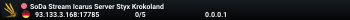 SoDa Stream Icarus Server Styx Krokoland