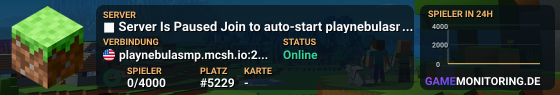 ■ Server Is Paused Join to auto-start playnebulasmp.mcsh.io
