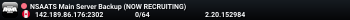 NSAATS Main Server Backup (NOW RECRUITING)