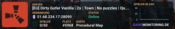 [EU] Dirty Gofer Vanilla | 2x | Town | No puzzles | Quarries