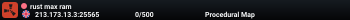 rust max ram