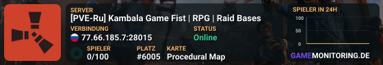 [PVE-Ru] Kambala Game Fist | RPG | Raid Bases | Envy Bots