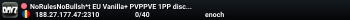 NoRulesNoBullsh*t EU Vanilla+ PVPPVE 1PP discord.gg/nTnyWpt4cq