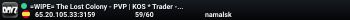 =WIPE= The Lost Colony - PVP | KOS * Trader - Cars - Events