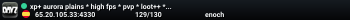 xp+ aurora plains * high fps * pvp * loot++ * custom events