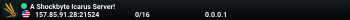 A Shockbyte Icarus Server!