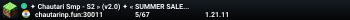 ✦ Chautari Smp - S2 » (v2.0) ✦ « SUMMER SALE IS LIVE » Up to 15% OFF! »