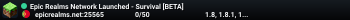 Epic Realms Network Launched - Survival [BETA]