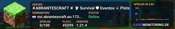 ✘ABRANTESCRAFT ✘ 🪣 Survival 🛡 Eventos ☠ Plots
