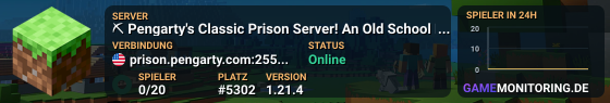 ⛏ Pengarty's Classic Prison Server! An Old School Prison Server 》prison.pengarty.com