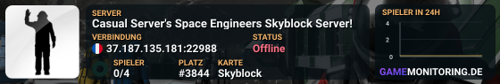 Casual Server's Space Engineers Skyblock Server!