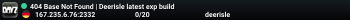 404 Base Not Found | Deerisle latest exp build