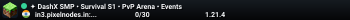✦ DashX SMP • Survival S1 • PvP Arena • Events
