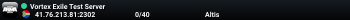 Vortex Exile Test Server