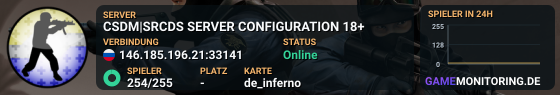 CSDM|SRCDS SERVER CONFIGURATION 18+