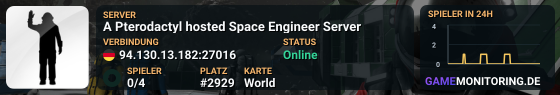 A Pterodactyl hosted Space Engineer Server