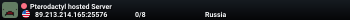 Pterodactyl hosted Server