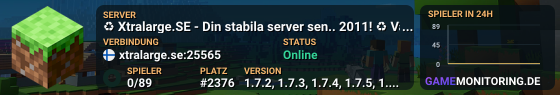 ♻ Xtralarge.SE - Din stabila server sen.. 2011! ♻ Välkommen in med 1.21+!