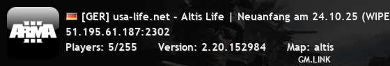[GER] usa-life.net - Altis Life | Neuanfang am 24.10.25 (WIPE)