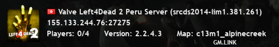 Valve Left4Dead 2 Peru Server (srcds2014-lim1.381.261)