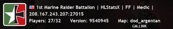 1st Marine Raider Battalion | HLStatsX | FF | Medic |