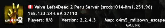 Valve Left4Dead 2 Peru Server (srcds1014-lim1.251.96)
