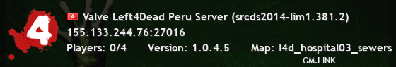 Valve Left4Dead Peru Server (srcds2014-lim1.381.2)