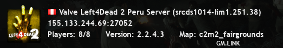 Valve Left4Dead 2 Peru Server (srcds1014-lim1.251.38)