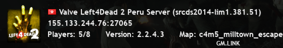 Valve Left4Dead 2 Peru Server (srcds2014-lim1.381.51)
