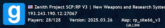 Zenith Project SCP:RP V3 | New Weapons and Research System!