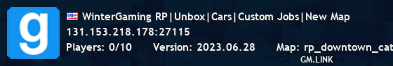WinterGaming RP|Unbox|Cars|Custom Jobs|New Map