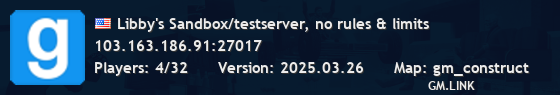 Libby's Sandbox/testserver, no rules & limits