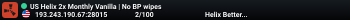 US Helix 2x Monthly Vanilla | No BP wipes