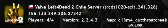Valve Left4Dead 2 Chile Server (srcds1020-scl1.241.328)