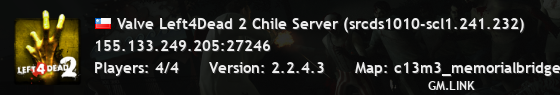 Valve Left4Dead 2 Chile Server (srcds1010-scl1.241.232)