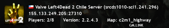 Valve Left4Dead 2 Chile Server (srcds1010-scl1.241.296)