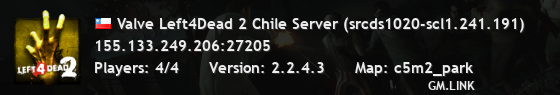 Valve Left4Dead 2 Chile Server (srcds1020-scl1.241.191)