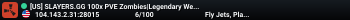 [US] SLAYERS.GG 100x PVE Zombies|Legendary Weapons|Planes|Xp|TP
