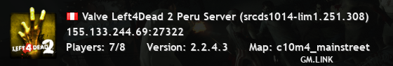 Valve Left4Dead 2 Peru Server (srcds1014-lim1.251.308)