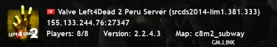 Valve Left4Dead 2 Peru Server (srcds2014-lim1.381.333)