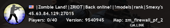 |Zombie Land!|ZRIOT|Back online!|!models|rank|Smexy's