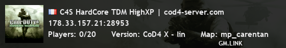 C4S HardCore TDM HighXP | cod4-server.com