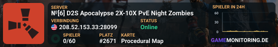 №[6] D2S Apocalypse 2X-10X PvE Night Zombies