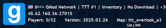 🌎 GMod Network | TTT #1 | Inventory | No Download