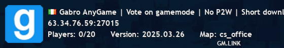 Gabro AnyGame | Vote on gamemode | No P2W | Short downloads | C