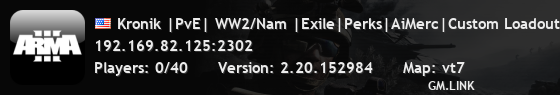Kronik |PvE| WW2/Nam |Exile|Perks|AiMerc|Custom Loadouts|+More